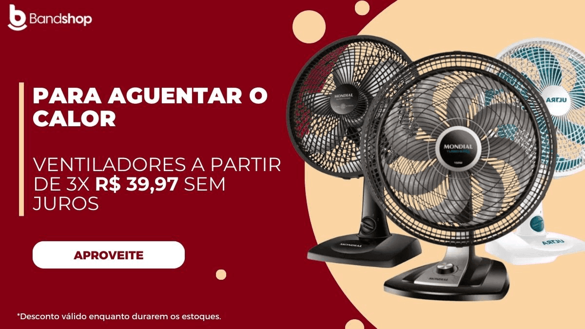 Verão: aproveite as ofertas da loja da Band e garanta o seu ventilador