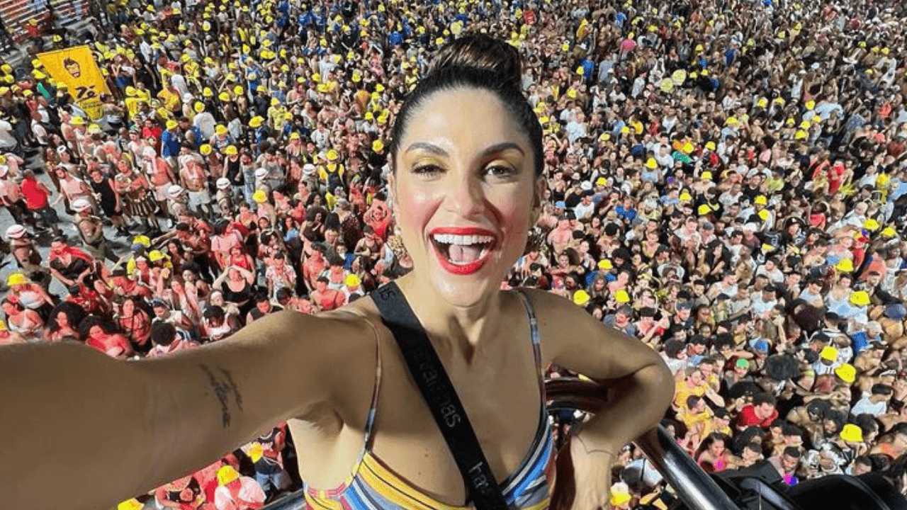 Pâmela Lucciola é apresentadora do Band Folia