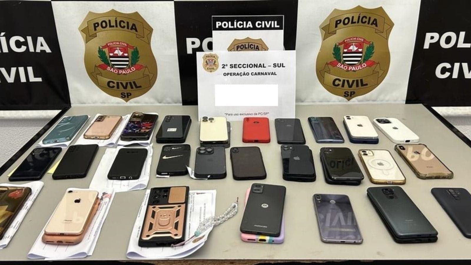 Polícia Civil apreendeu 55 celulares no total