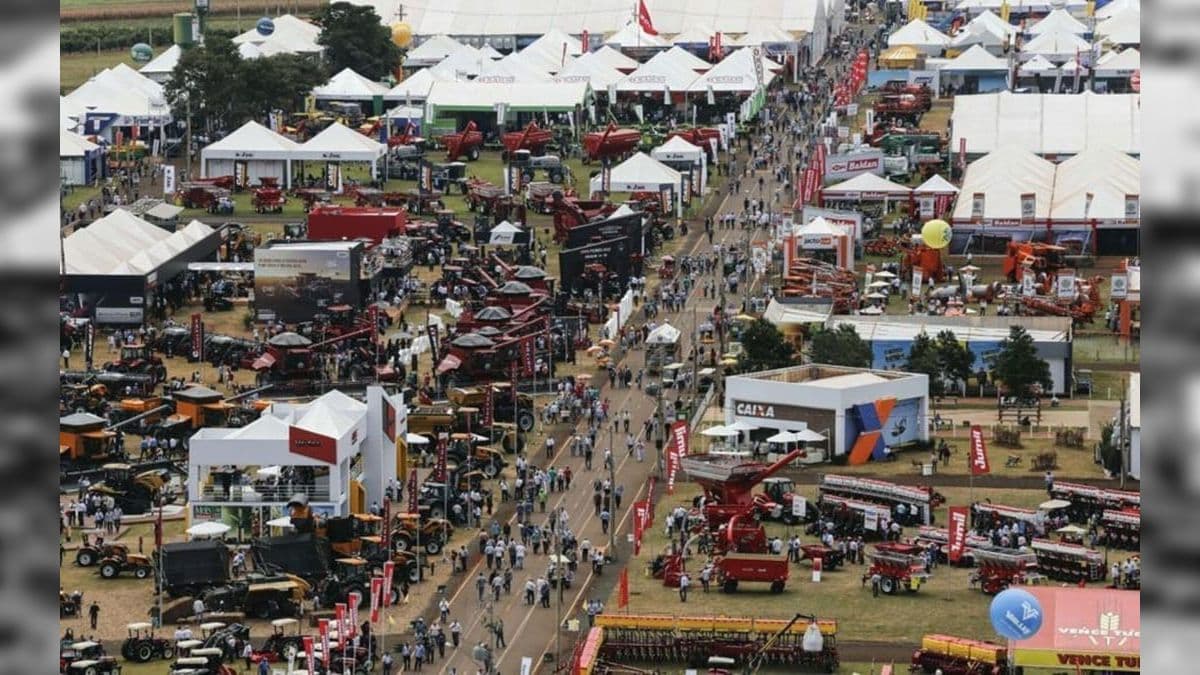 Vista aérea da Agrishow, em Ribeirão Preto (SP)
