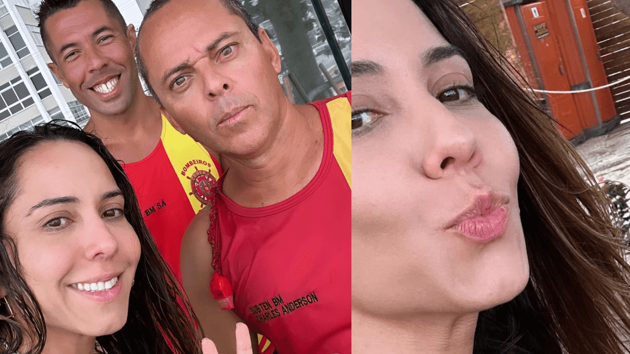 Mulher Melão é socorrida por salva-vidas no Rio
