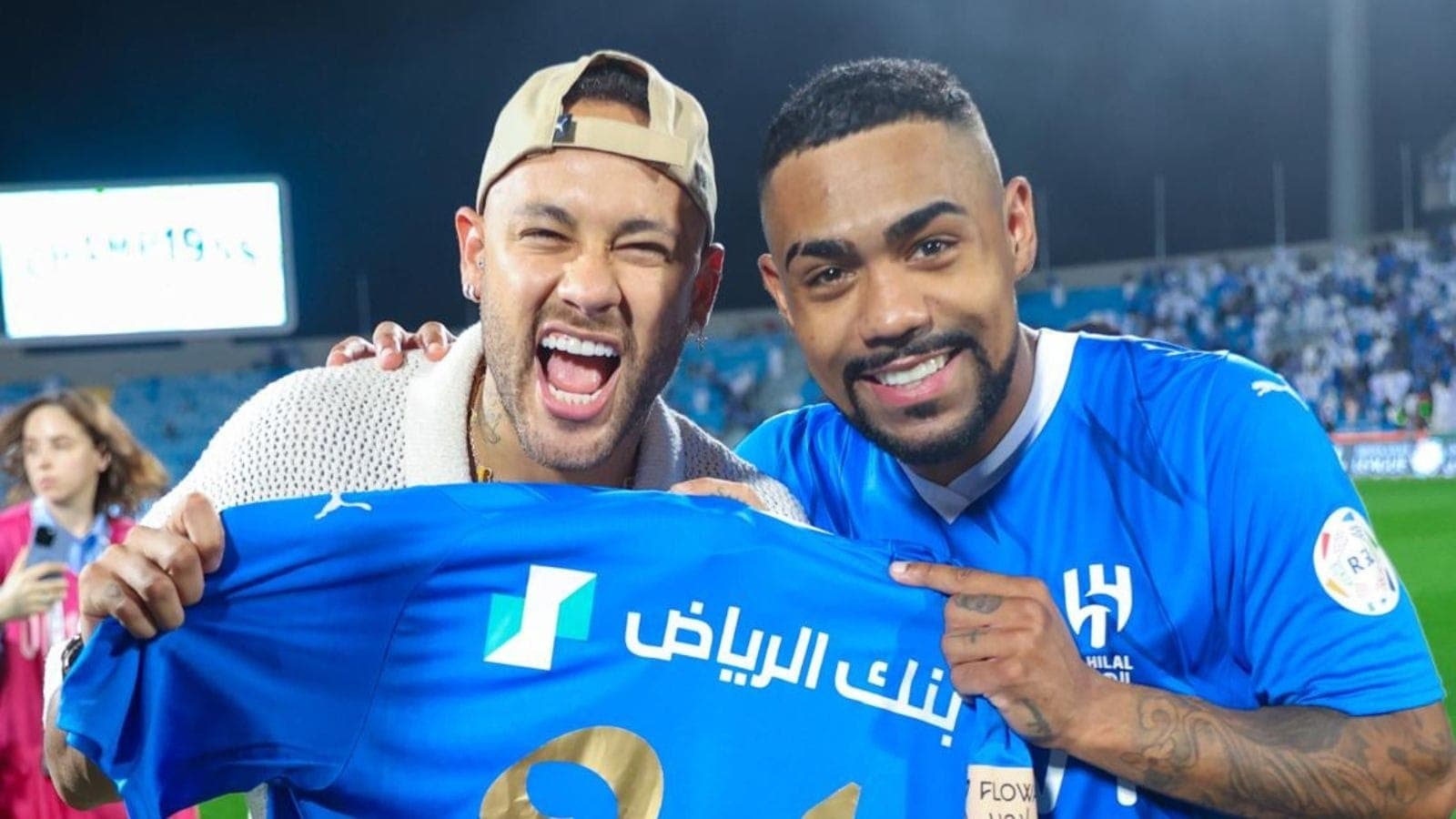 Malcom e Neymar comemoram título do Al Hilal na Liga Saudita