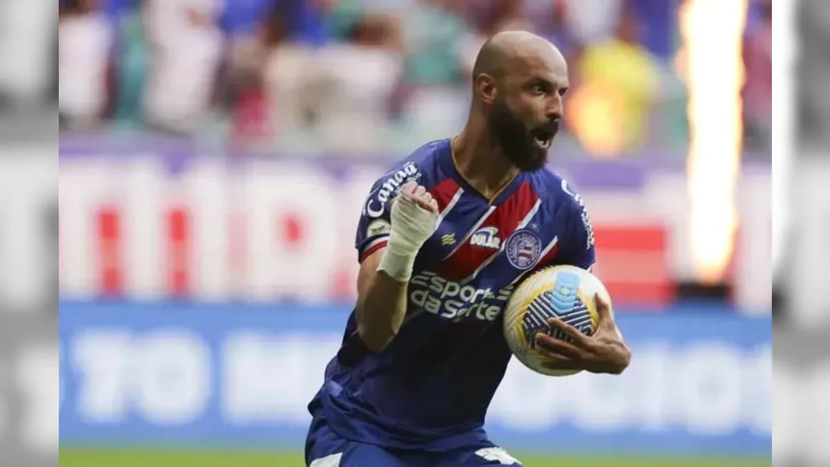 Thaciano marcou o gol de empate do Bahia contra o Cruzeiro