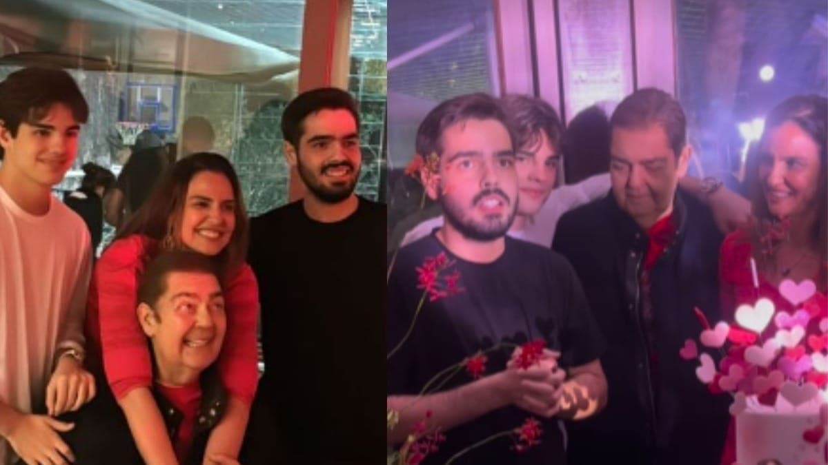 Faustão e família comemora aniversário da Luciana Cardoso