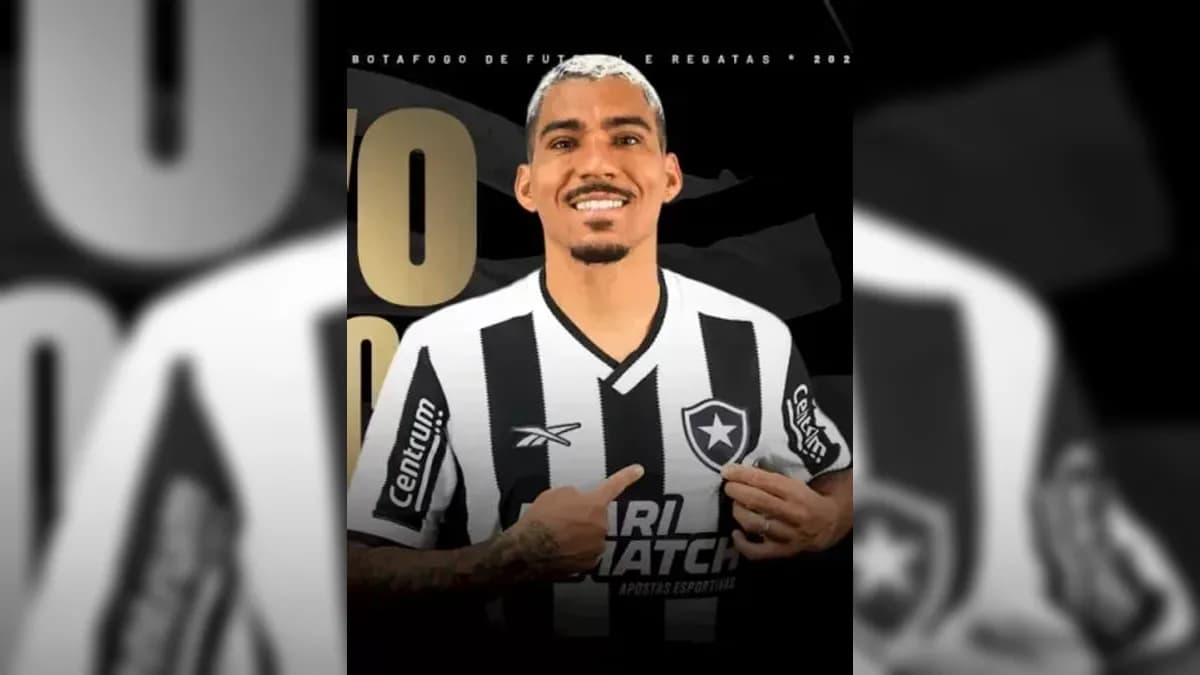 Arte divulgada pelo Botafogo para anunciar o volante Allan