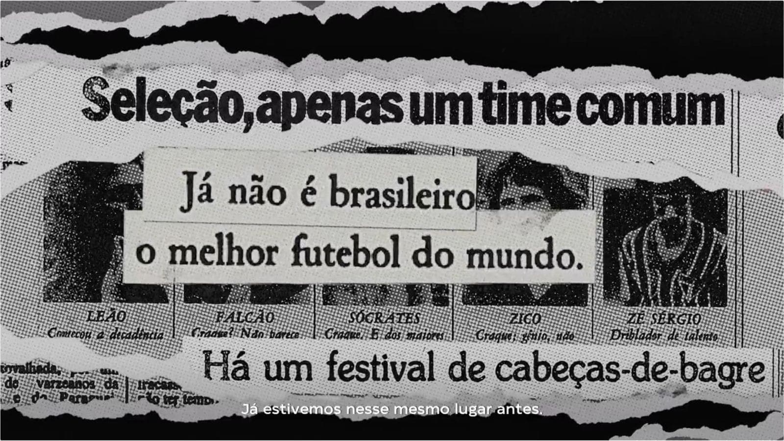 Vídeo da CBF traz manchetes de jornal com críticas à seleção