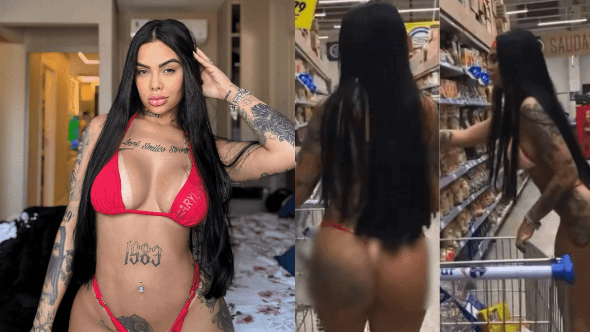 Mulher vai a supermercdo usando biquíni fio dental e causa polêmica