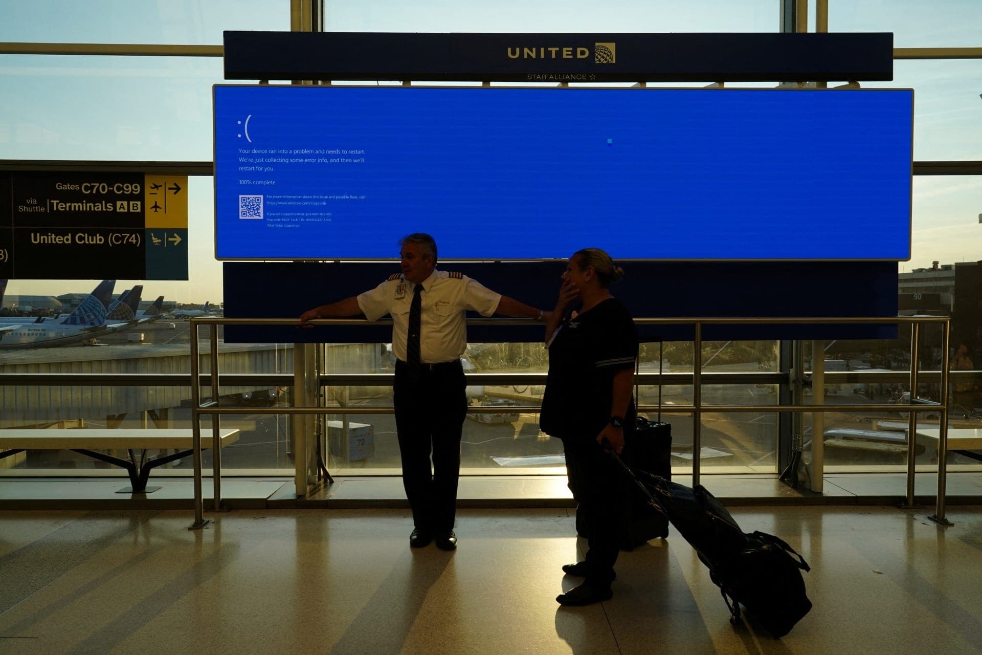 Aeroporto Internacional de Newark, em Nova Jersey, com apagão