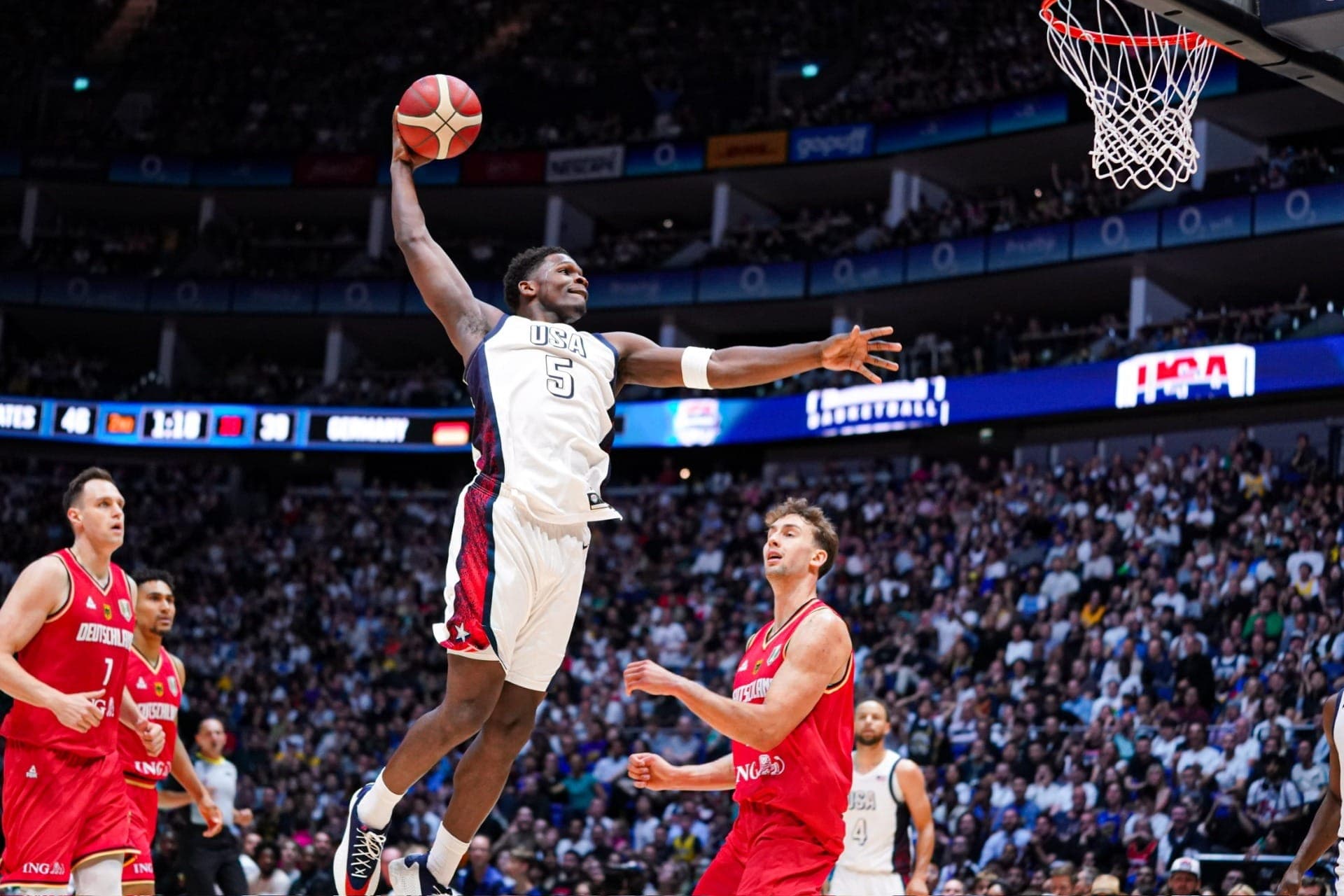 Amistoso entre Estados Unidos e Alemanha no basquete masculino antes de Paris