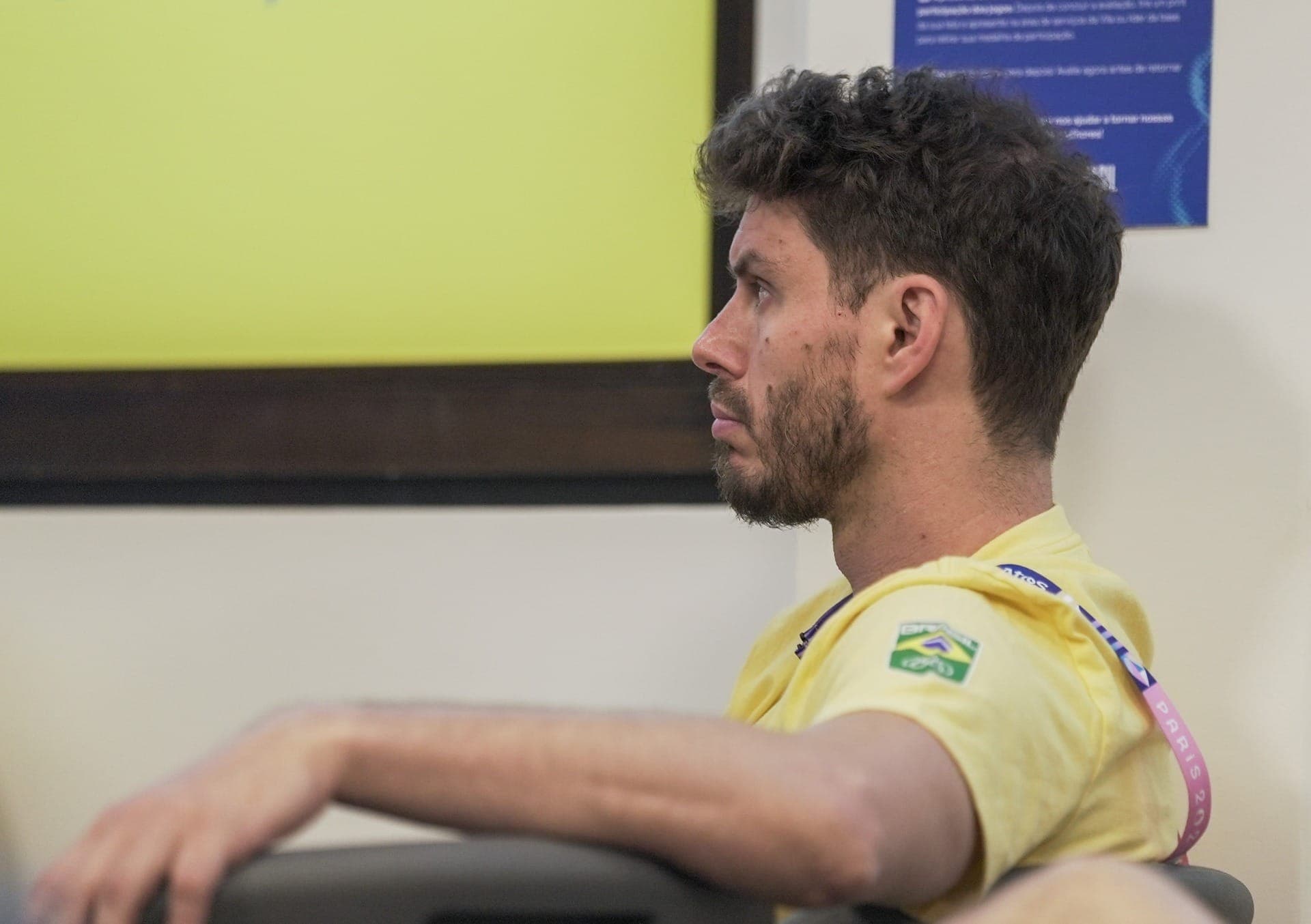 Bruninho, levantador da seleção masculina de vôlei, em Paris