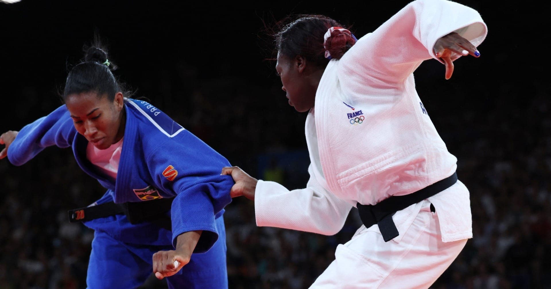 Ketleyn Quadros x Clarisse Agbegnenou, judô, Paris-2024