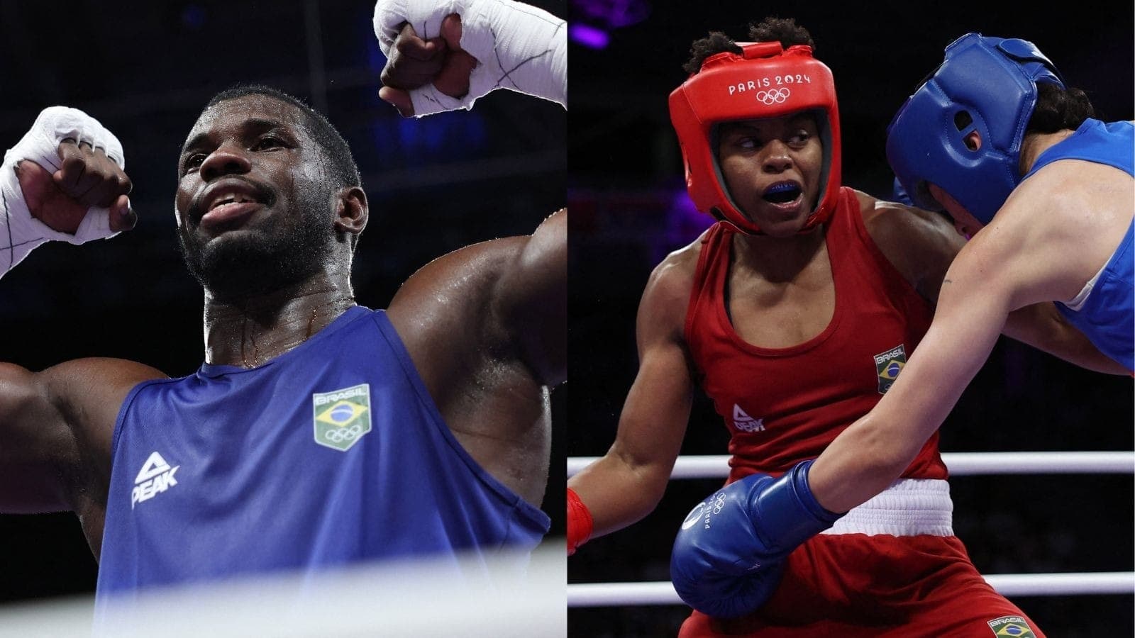 Wanderley e Tati Chagas em ação no boxe da Olimpíada de Paris