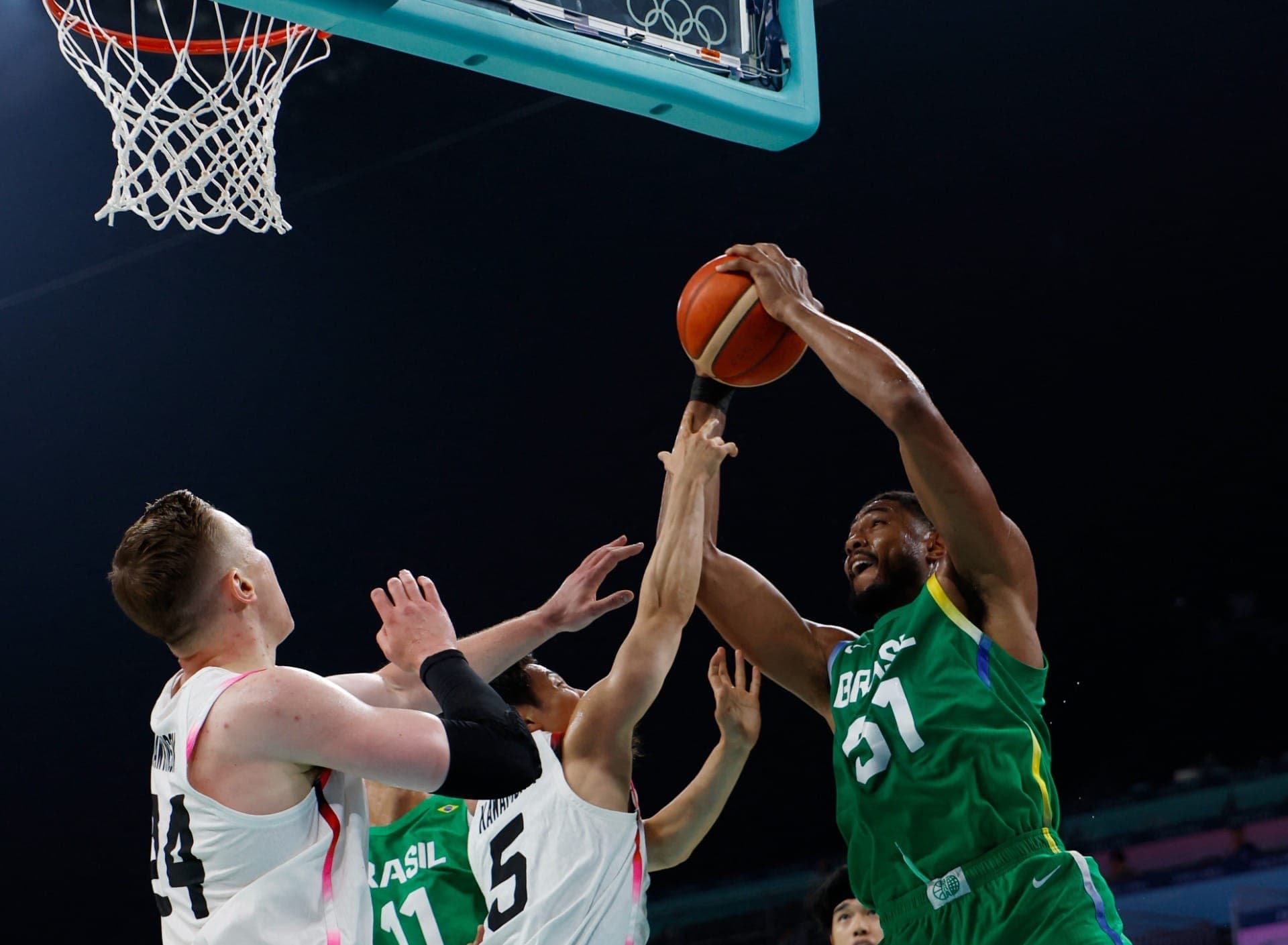 Bruno Caboclo ; Brasil x Japão ; basquete ; Paris-2024