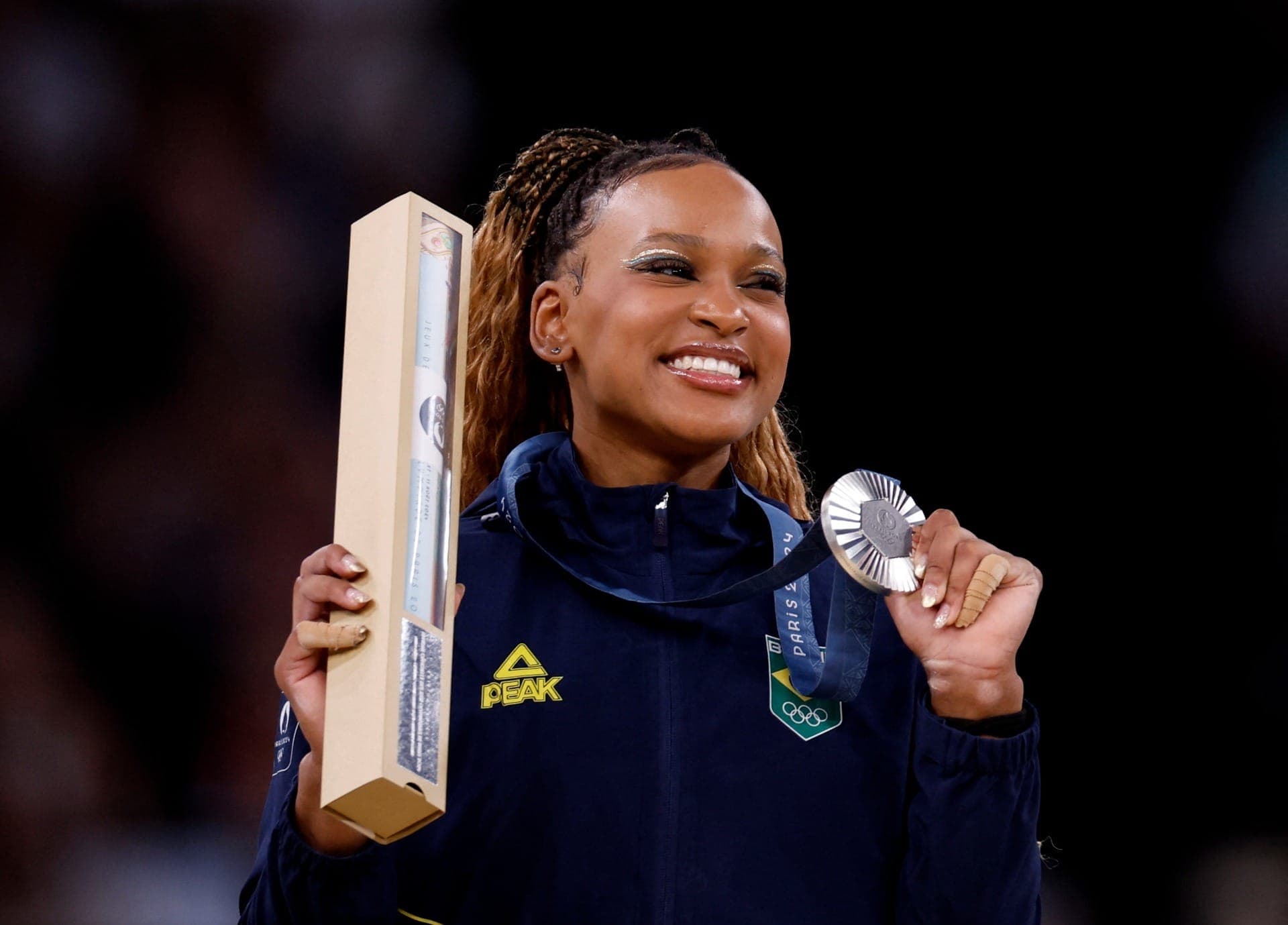 Rebeca Andrade foi prata no salto na Olimpíada de Paris 2024