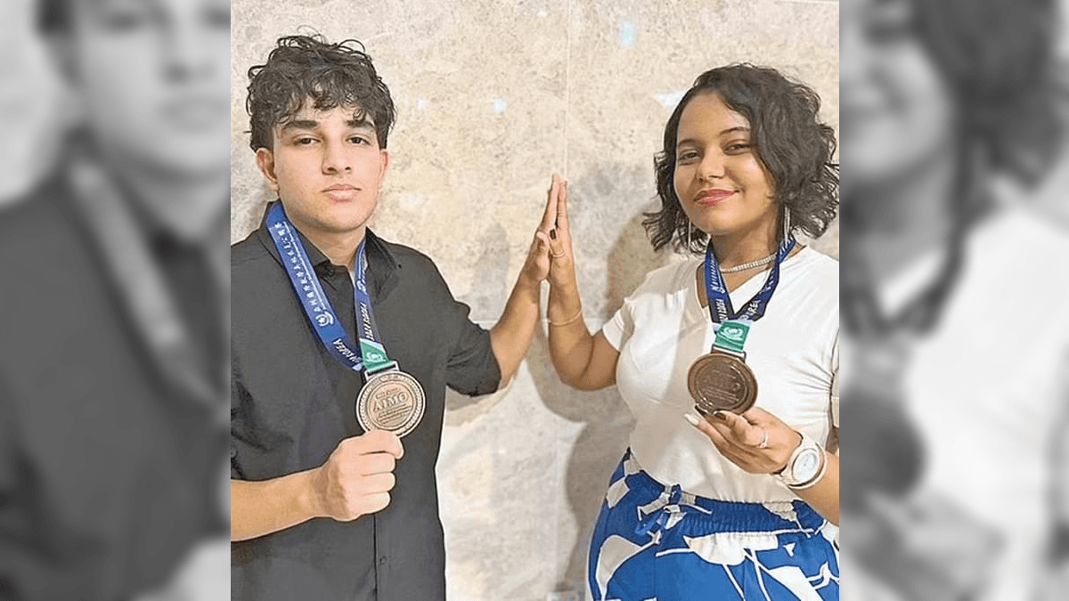 Gabriel, 18 anos, e Yasmin, 16: Nilópolis duas vezes no pódio