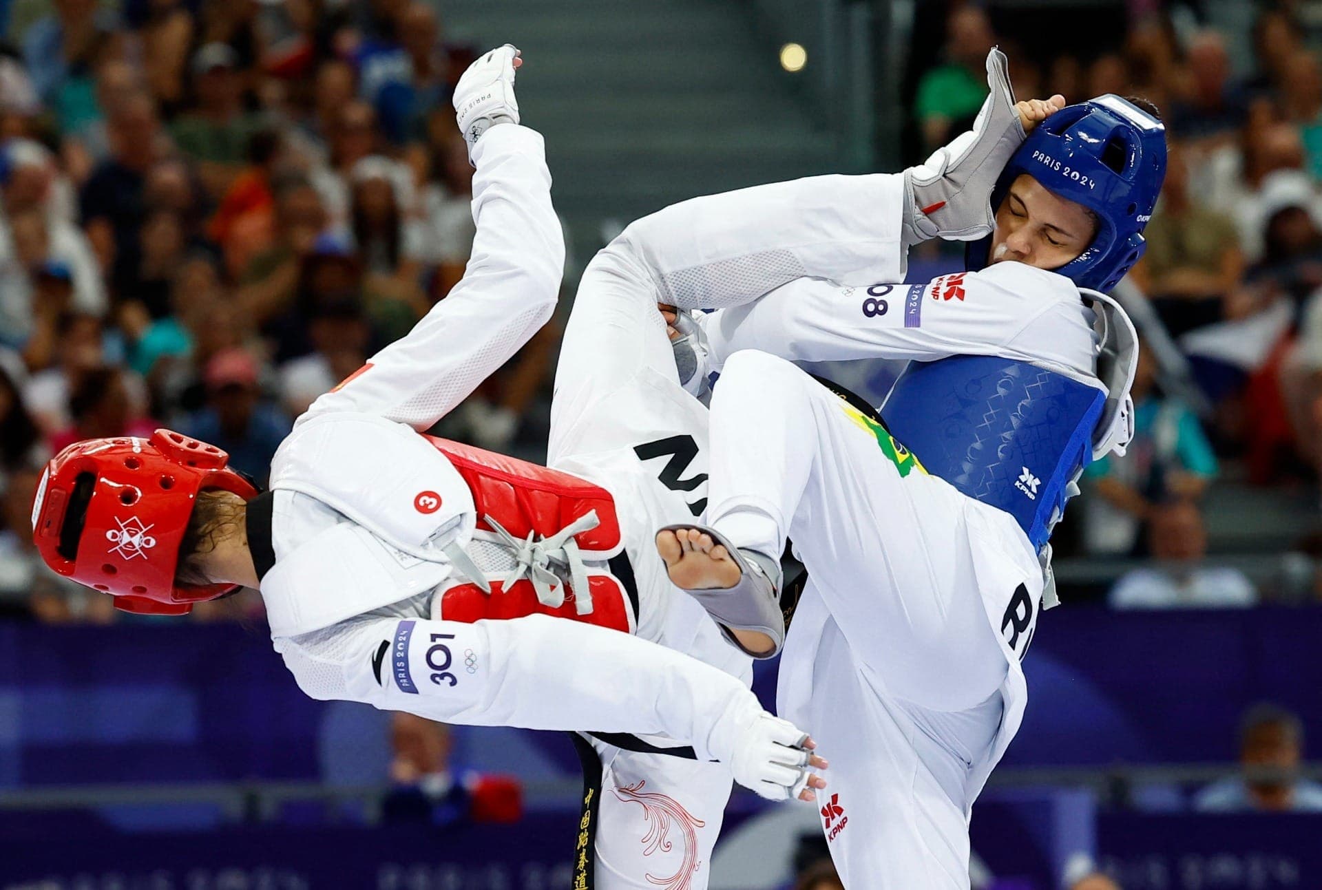 Luo Zongshi x Maria Clara Pacheco ; taekwondo ; Paris-2024