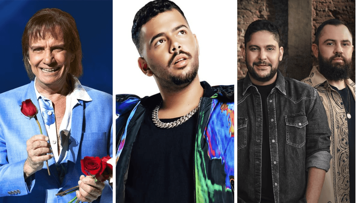Roberto Carlos, Pedro Sampaio e Jorge e Mateus se apresentam na região