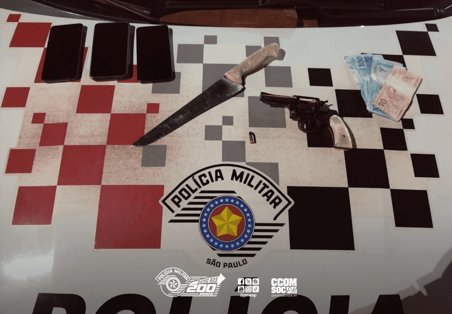 Grupo é preso após exibir arma de fogo na Avenida Itália em Taubaté