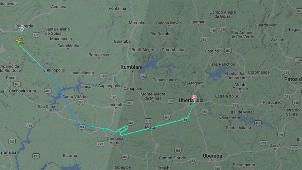 Imagens de satélite mostram pouso de emergência de avião da Voepass