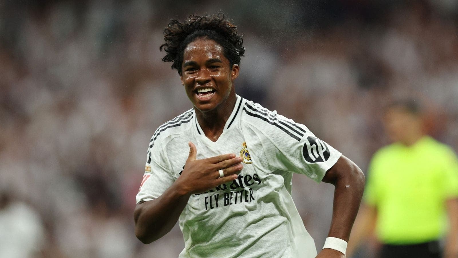 Endrick comemora seu primeiro gol pelo Real Madrid