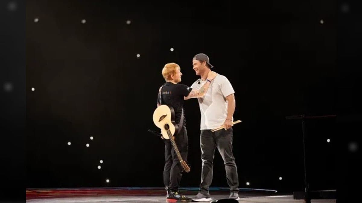 Ed Sheeran e Chris Hemsworth em show na Romênia