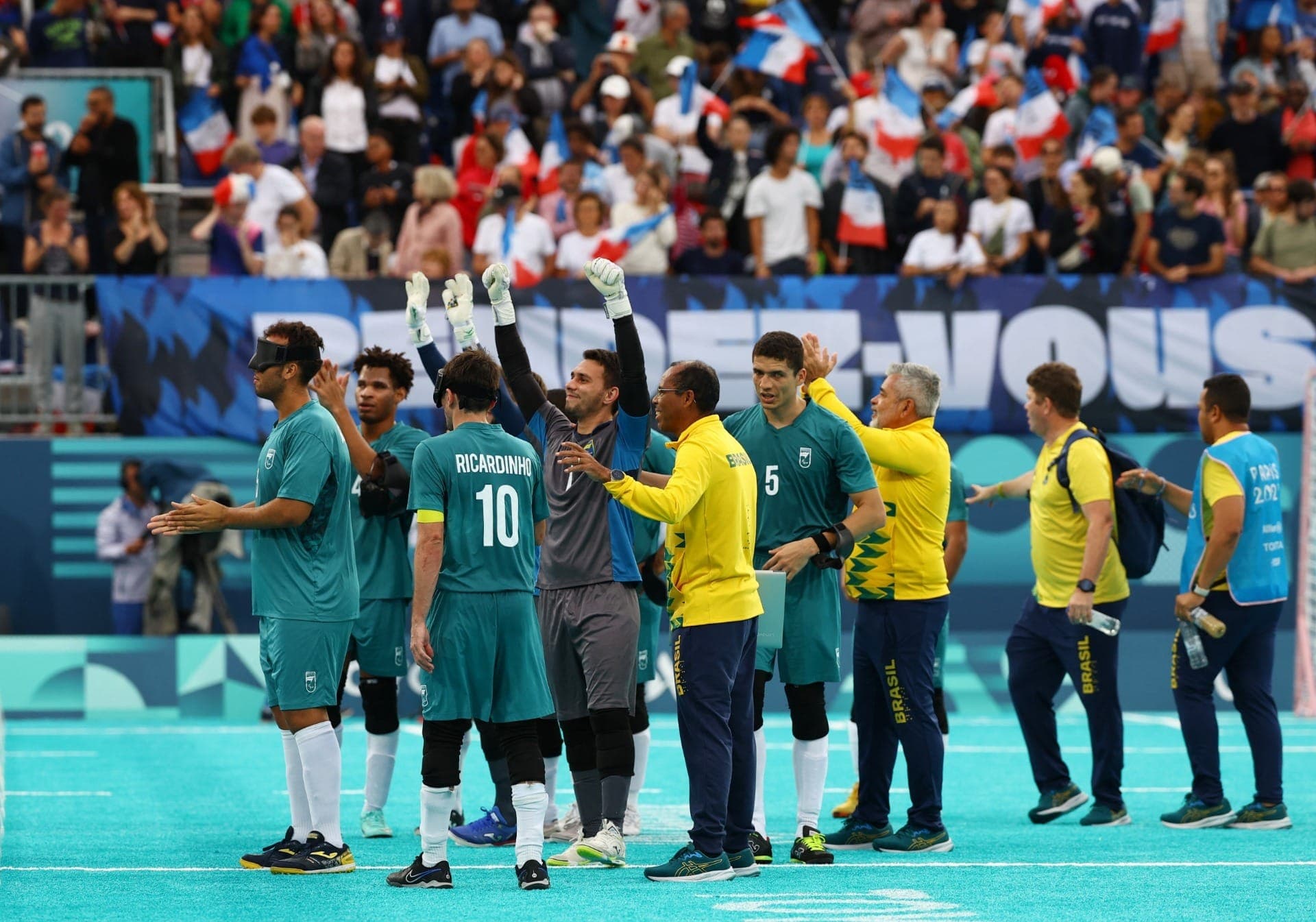 Brasil comemora o bronze no futebol de cegos