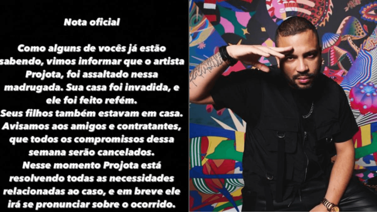 Projota tem a casa invadida e assaltada nesta terça-feira (17)