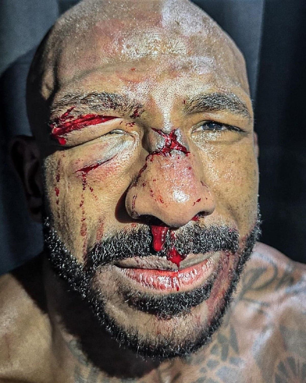 Khalil Rountree Jr. após sofrer nocaute de Alex Poatan