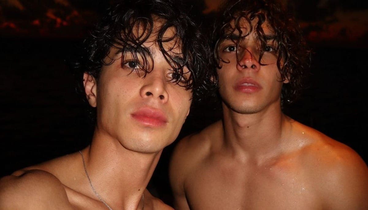 Helton Oliveira e o namorado Vitor Barreto