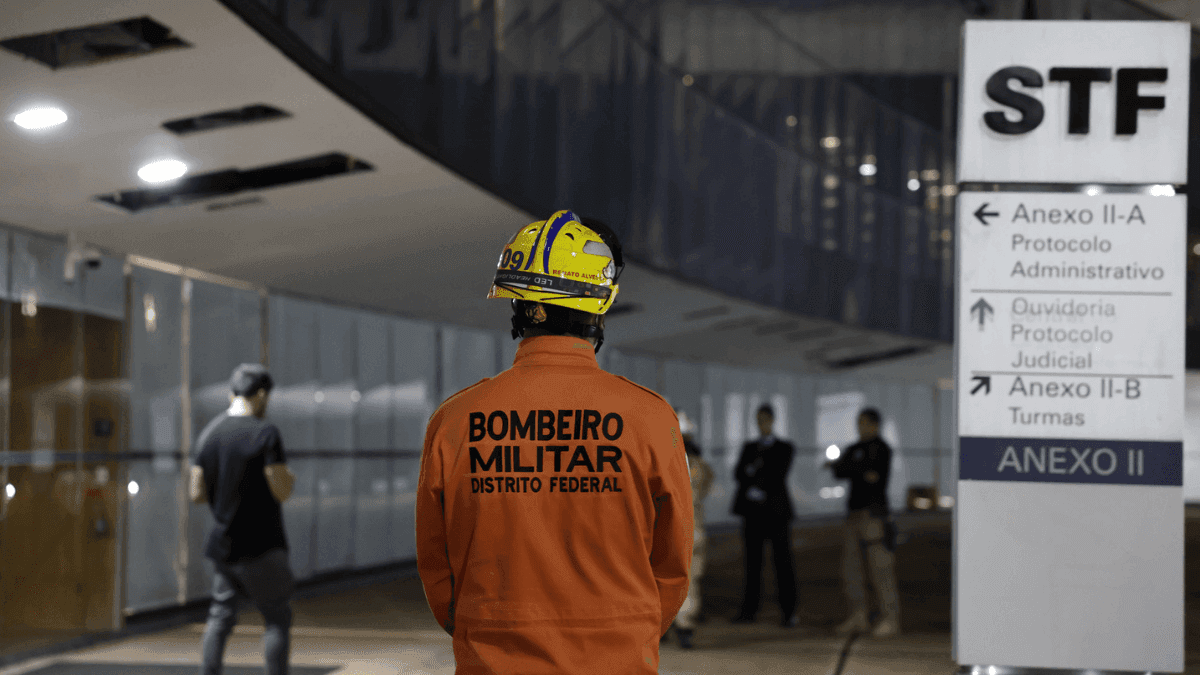 Bombeiros atuam após princípio de incêndio em anexo 2A do STF