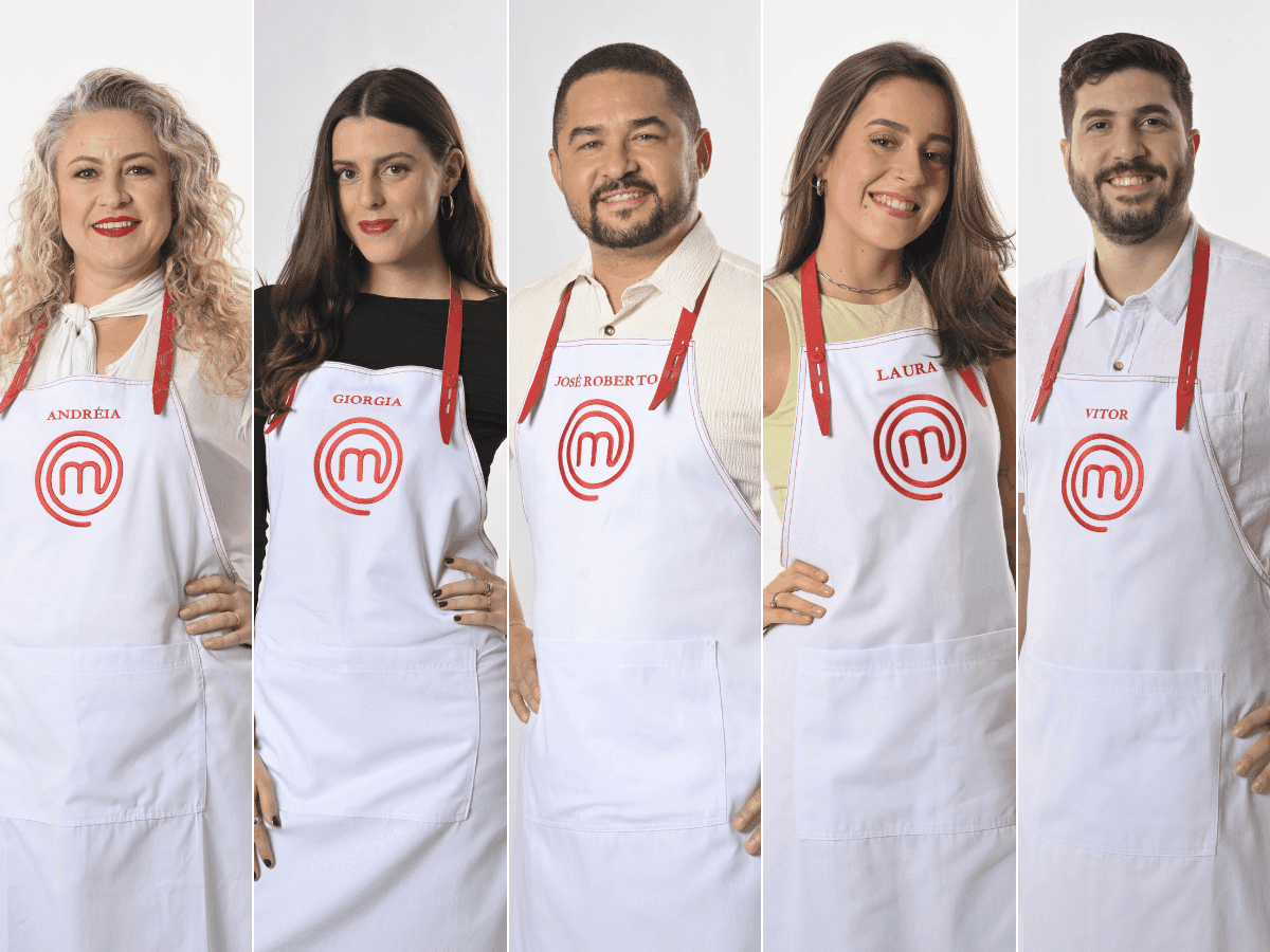 Top 5 do MasterChef: Andréia, Giorgia, José Roberto, Laura, Vitor