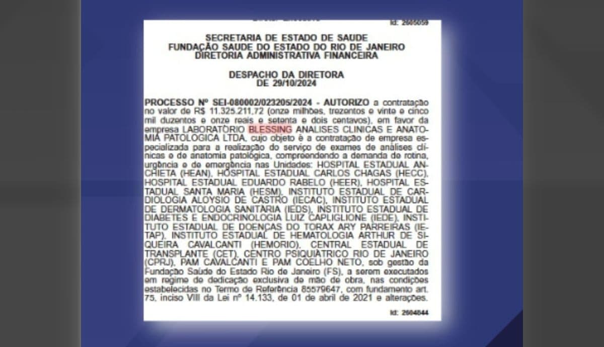 O contrato emergencial foi publicado em Diário Oficial nesta sexta