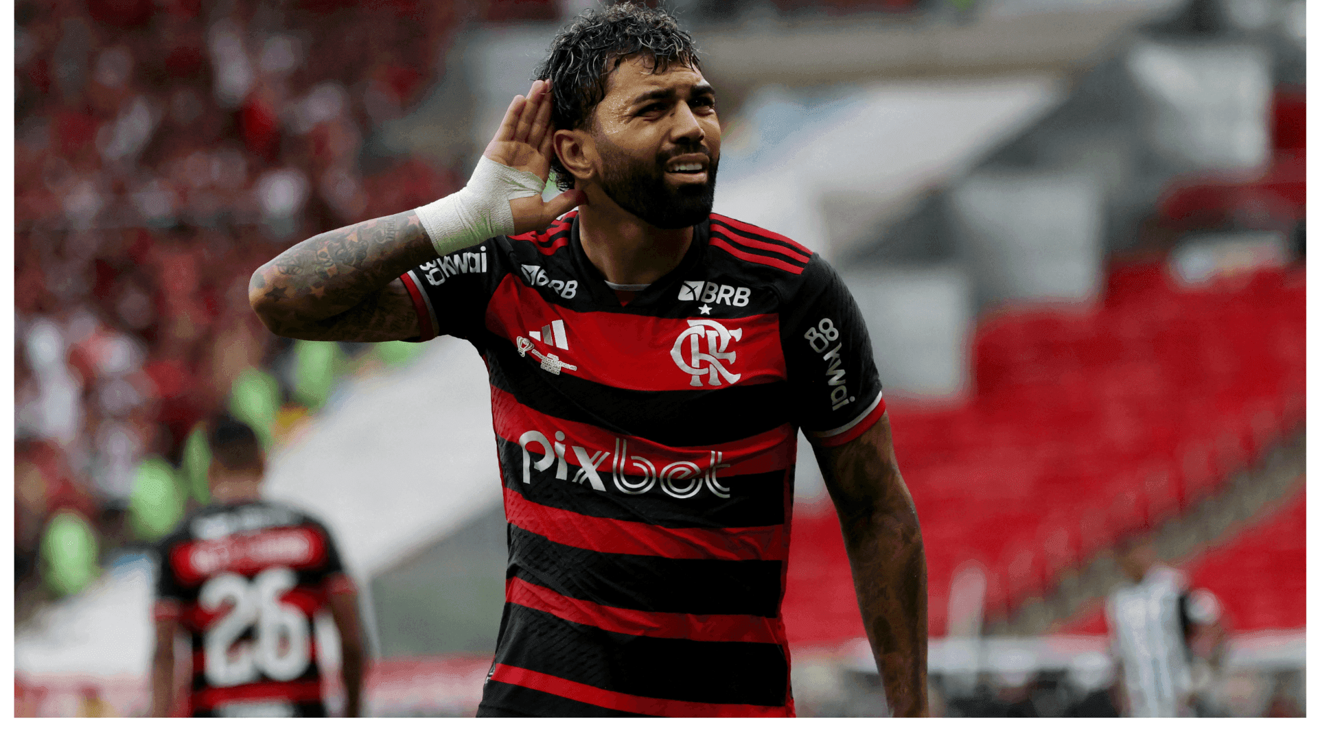 Gabigol comemora o segundo gol marcado na final da Copa do Brasil