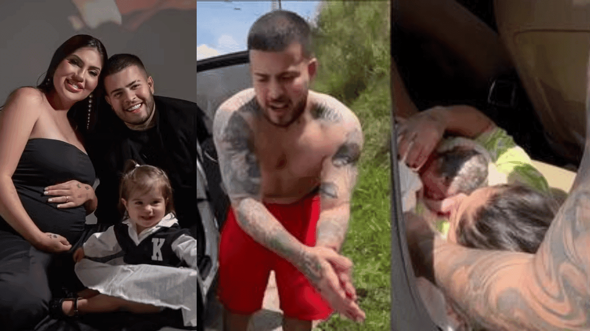 Filho de Jottapê e Estefany Boro nasce dentro do carro a caminho da maternidade