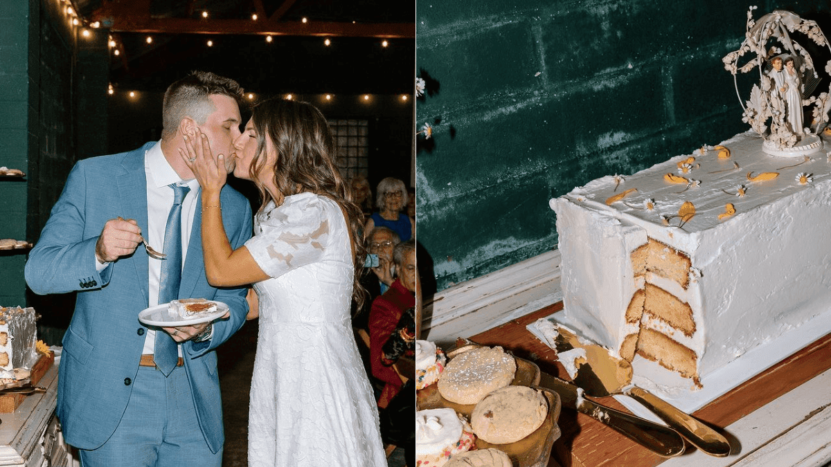 Zoe Barrie é chef e fez o próprio bolo de casamento
