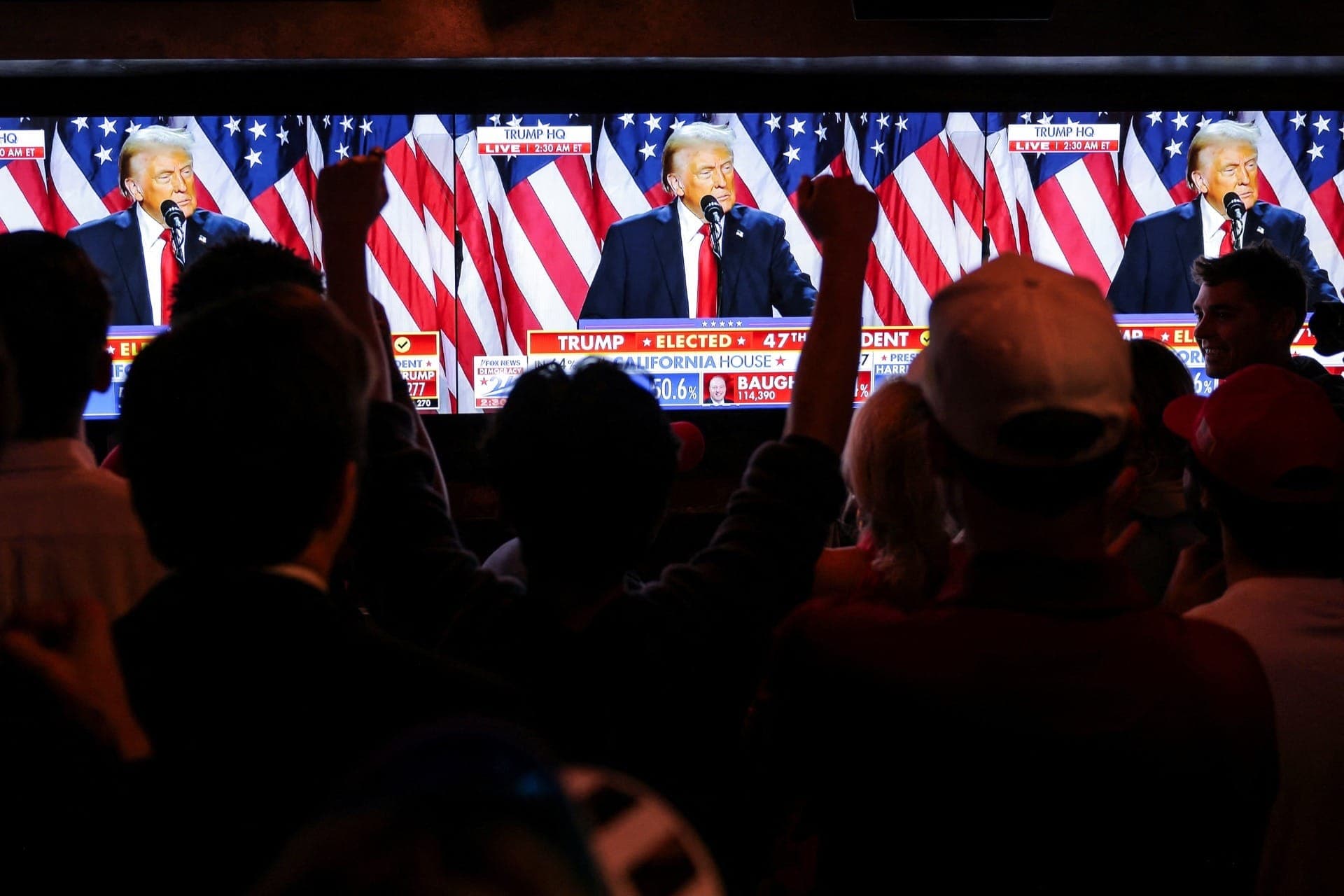 Eleitores comemoram eleição de Donald Trump nos EUA