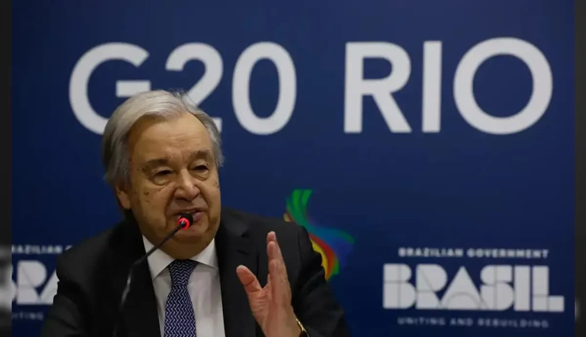 António Guterres durante o G20 no Brasil, em 2024