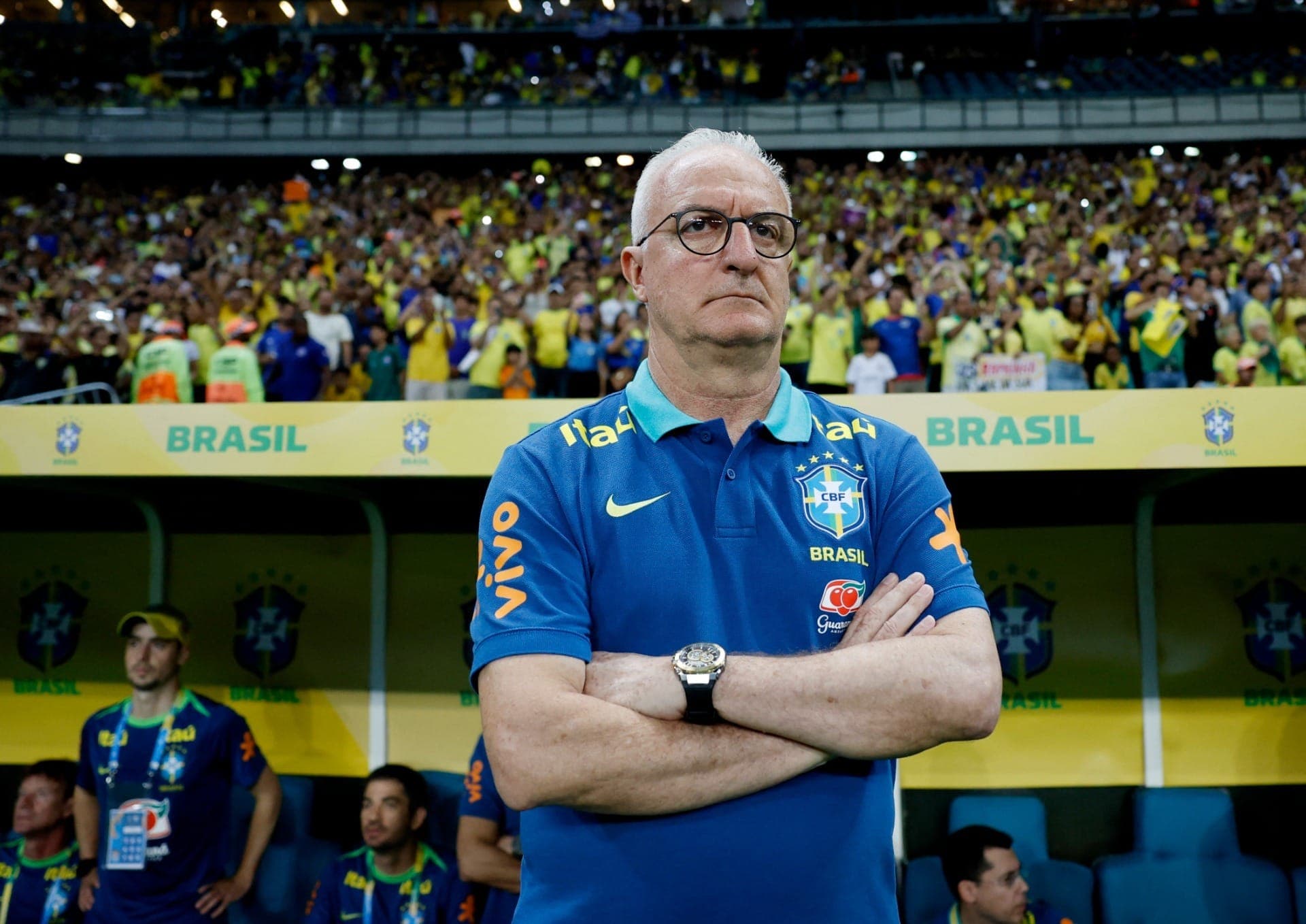Dorival no jogo da Seleção Brasileira contra o Uruguai