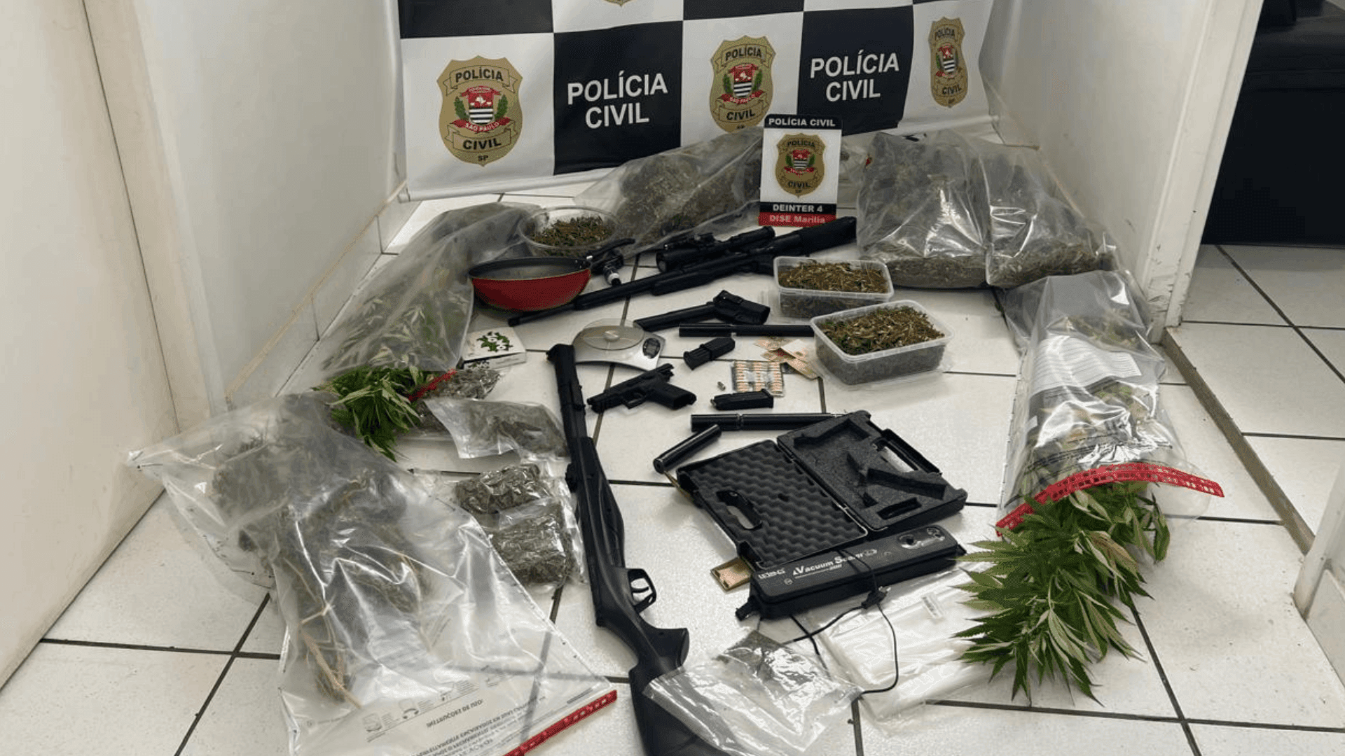 Todo o material estava escondido em uma casa