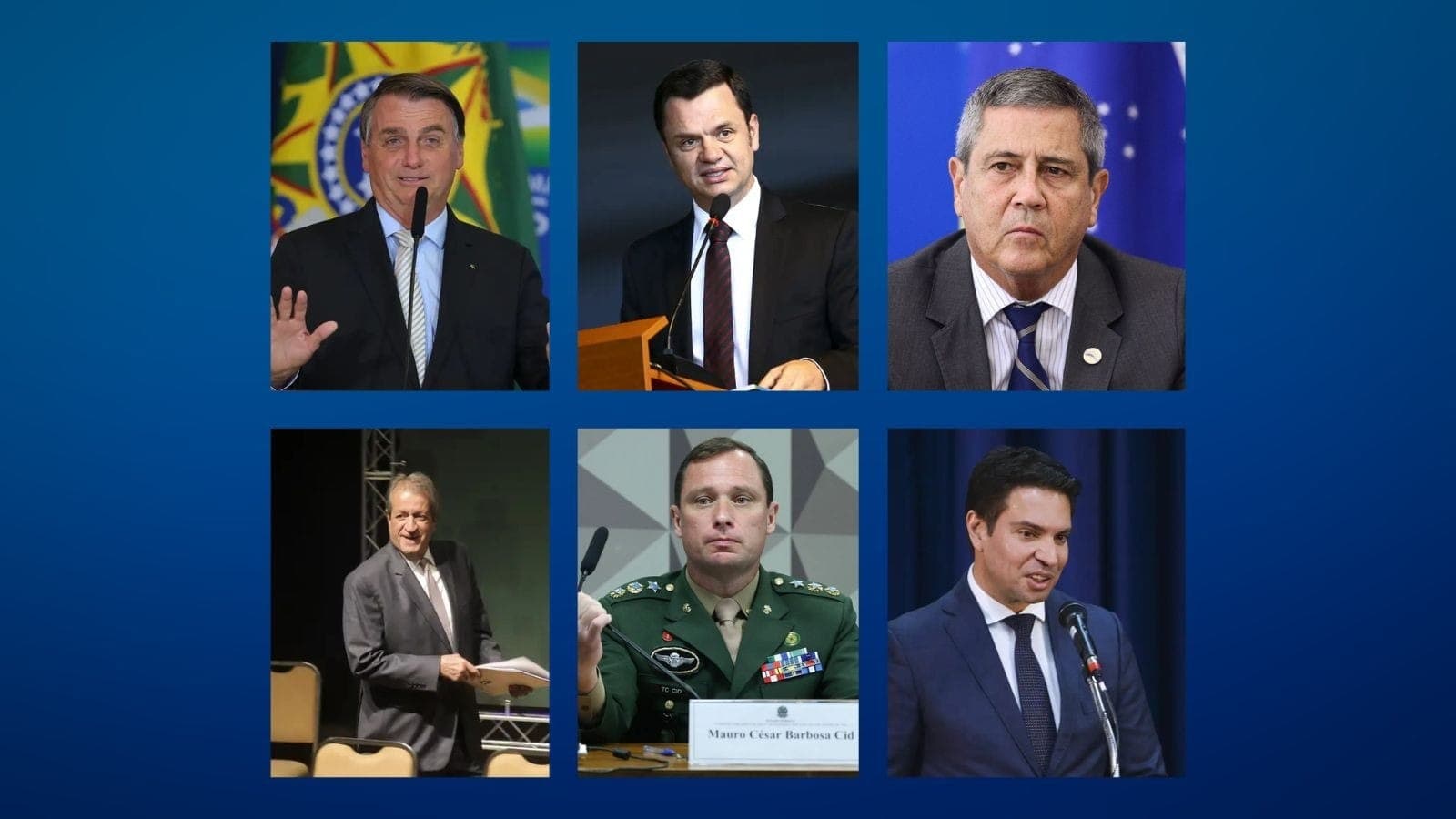 Bolsonaro, Anderson Torres, Braga Netto, Valdemar Costa Neto, Mauro Cid e Ramagem