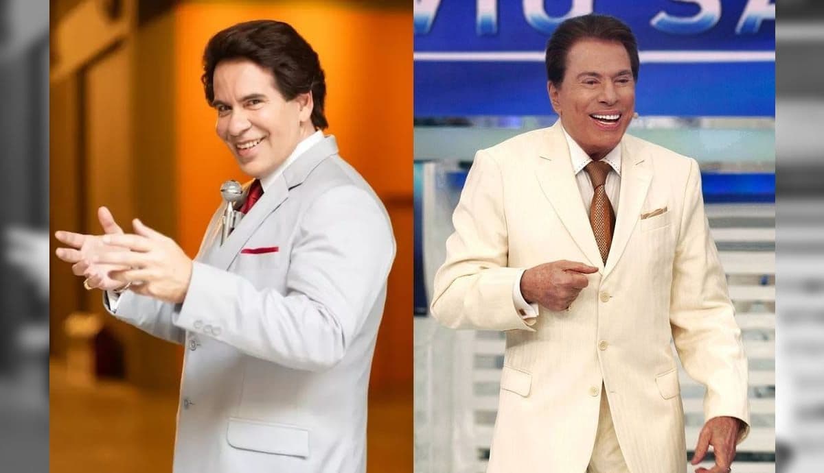 Leandro Hassum caracterizado como Silvio Santos para o longa