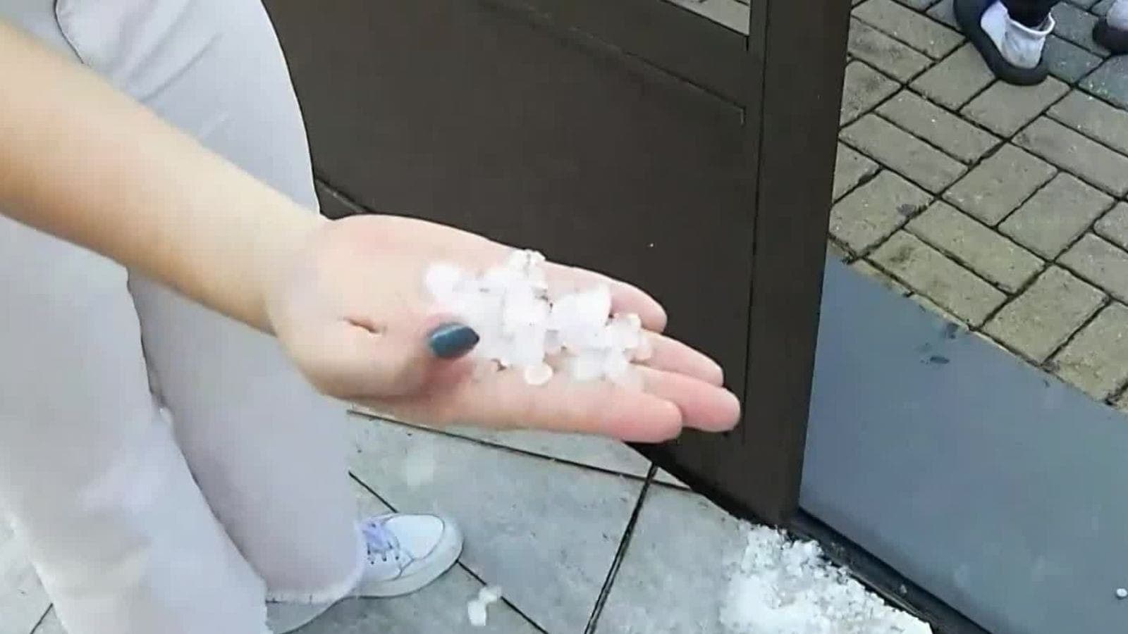 Granizo em Barueri, em São Paulo