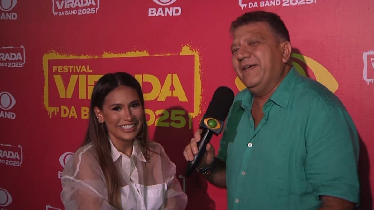 Simone Mendes dá entrevista a Betinho na Virada da Band