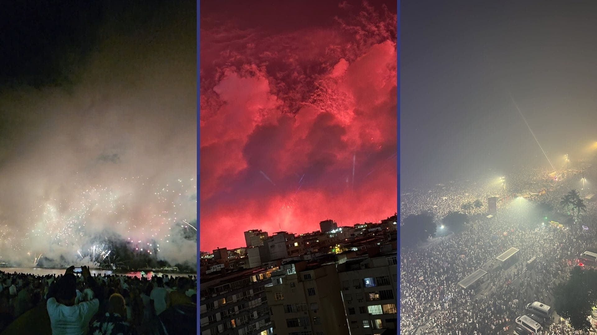 A fumaça durante o espetáculo de fogos foi motivo de reclamação