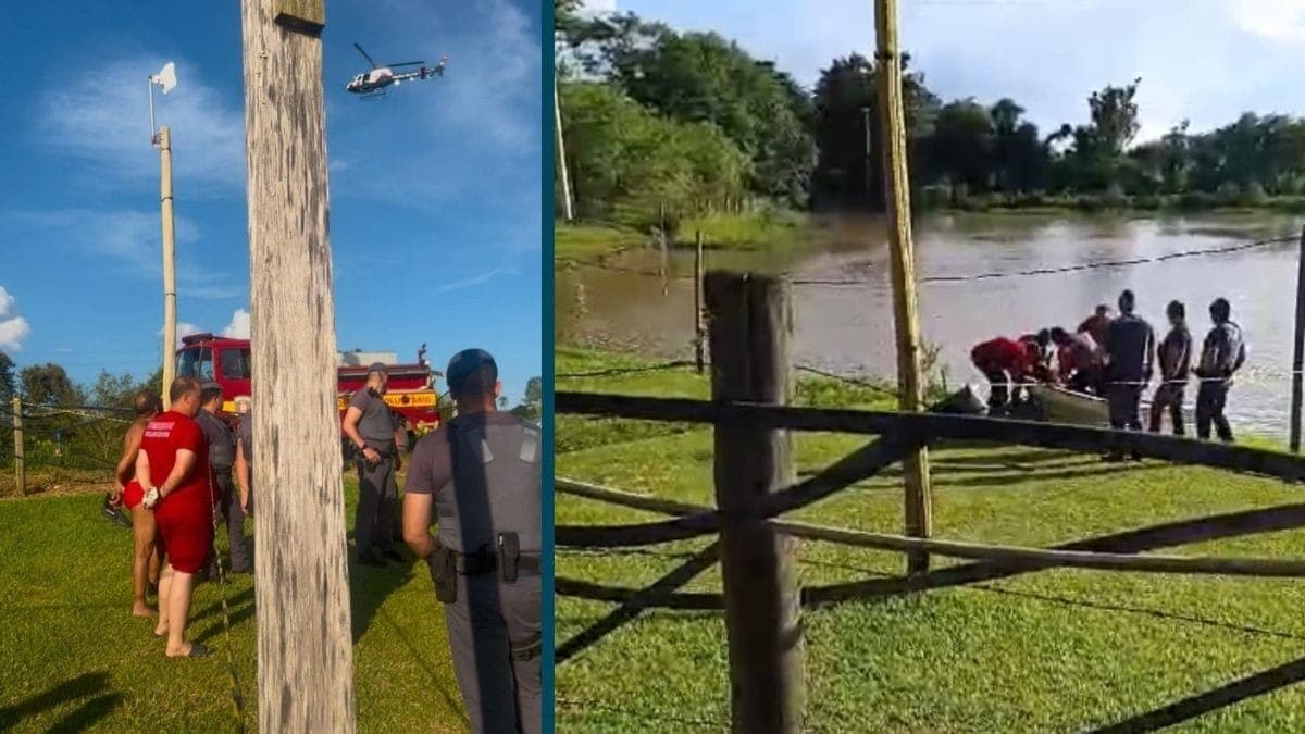 Momento do resgate do grupo de pessoas