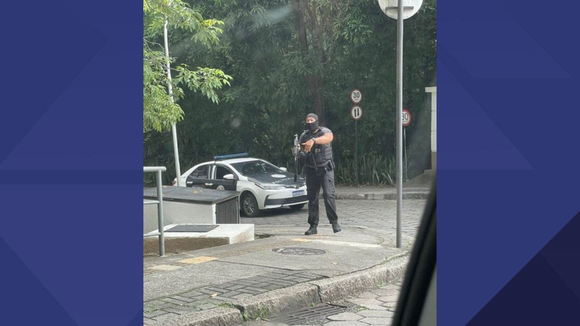 Policial civil armado nas imediações da Fiocruz