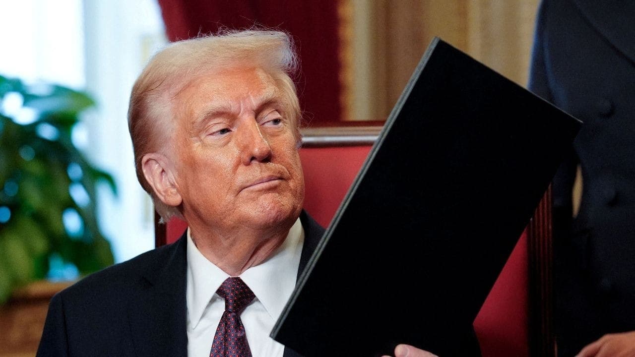 Donald Trump após ser empossado como presidente dos Estados Unidos da América