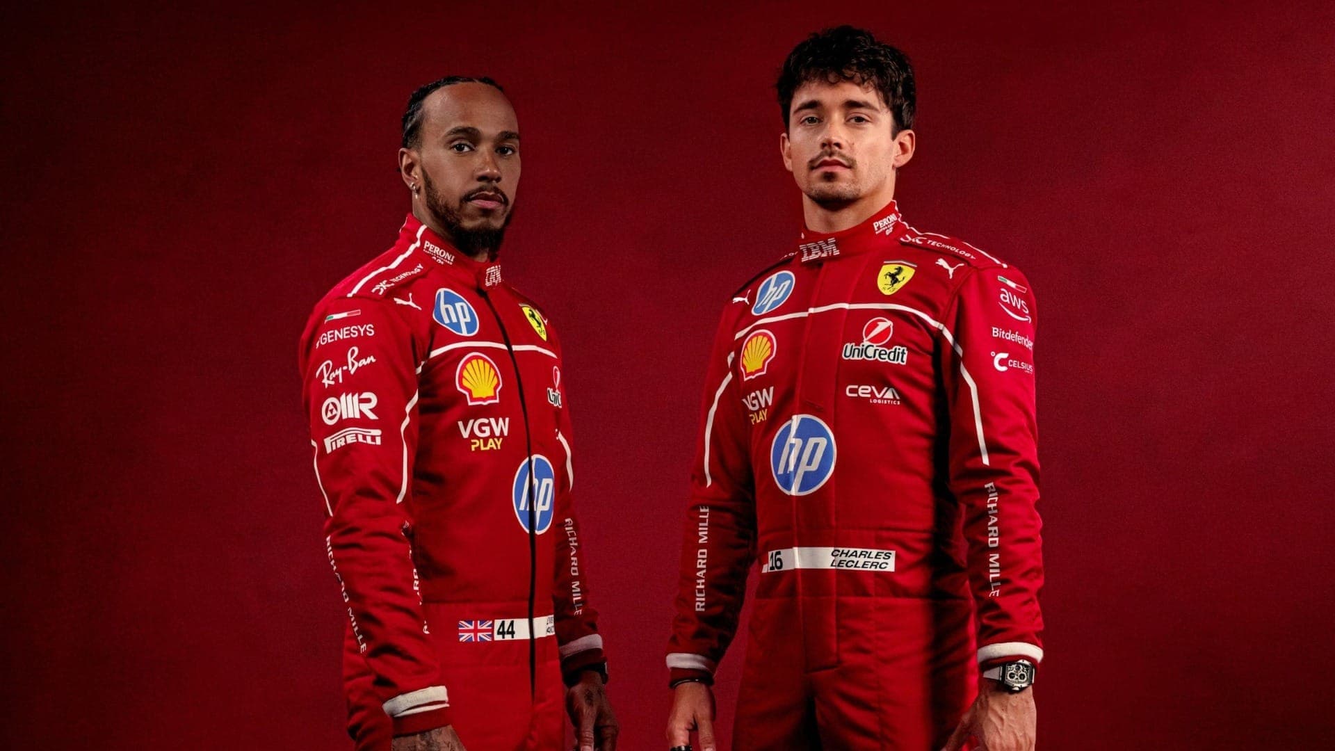 Uniforme da Ferrari para a temporada de 2025 da Fórmula 1