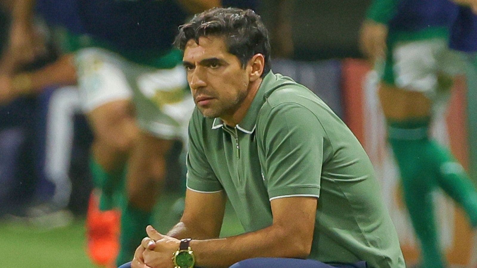 Abel Ferreira, técnico palestrino, durante a partida entre Palmeiras e Bragantino