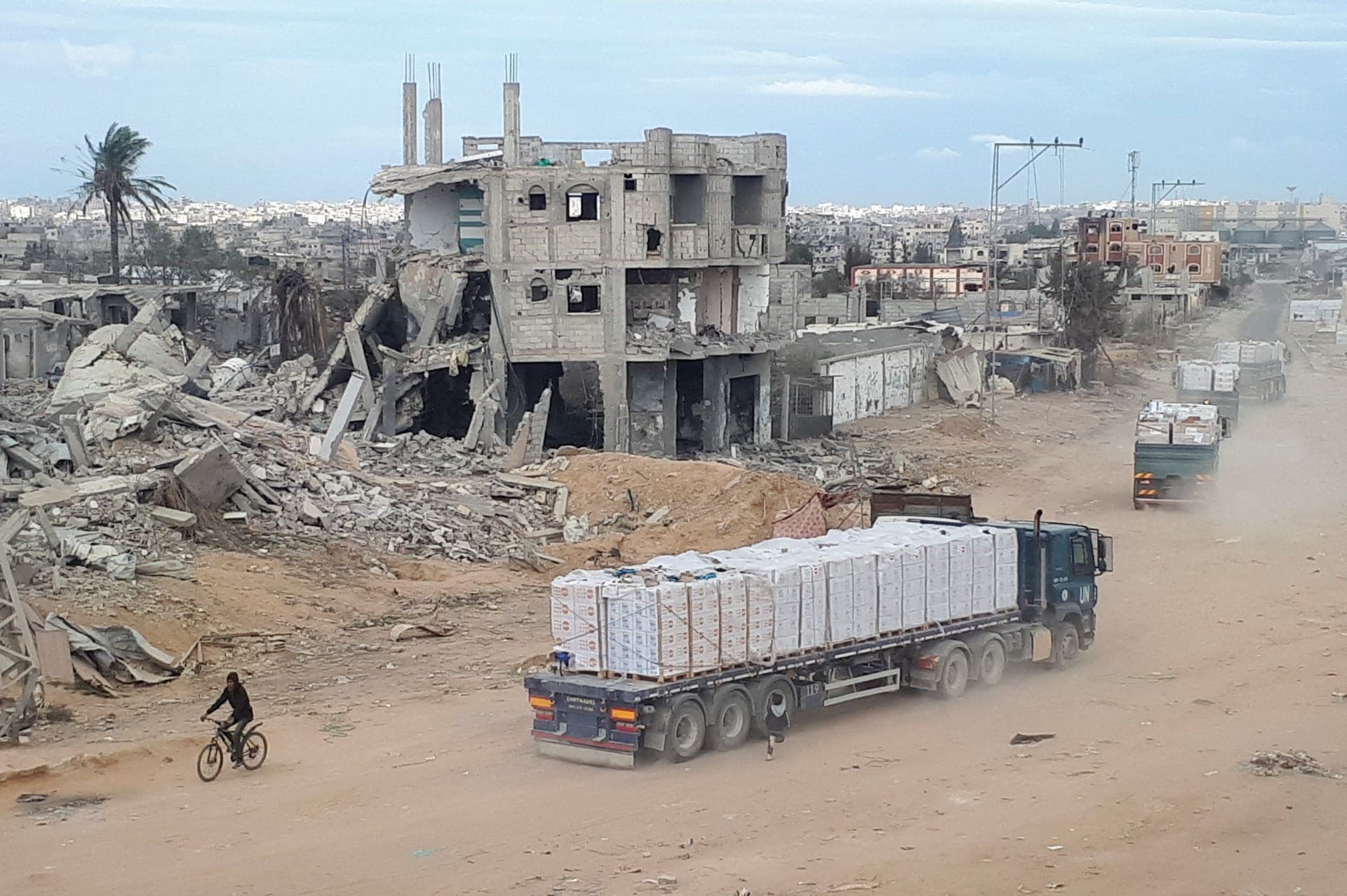 Chegada de ajuda humanitária na Faixa de Gaza